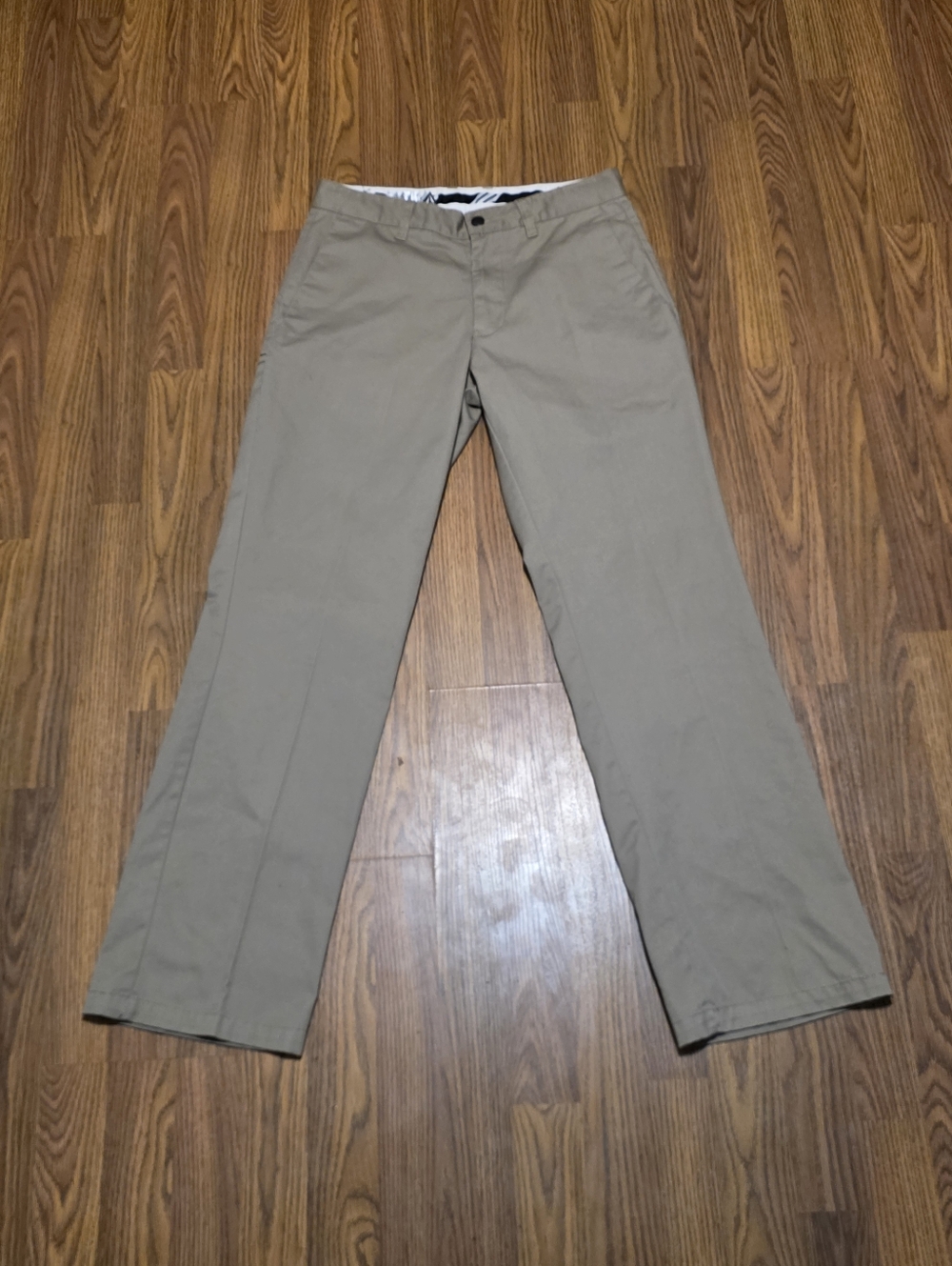 Volcom Frickin Chino Pants Mens 30x30 Skate Casual Slim Fit Khaki Streetwear A56